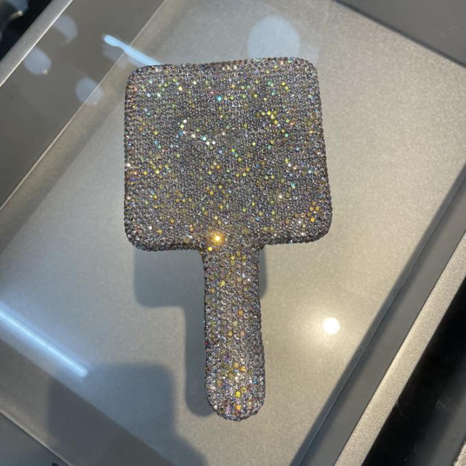 Rhinestone Heart Travel Portable Vanity Mirror Makeup Light Up For Makeup 13