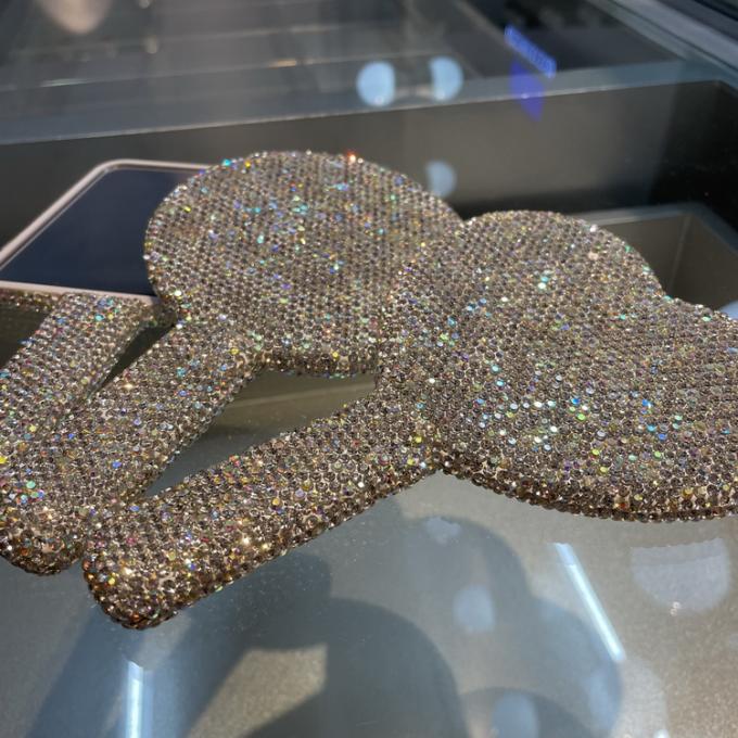 Rhinestone Heart Travel Portable Vanity Mirror Makeup Light Up For Makeup 15