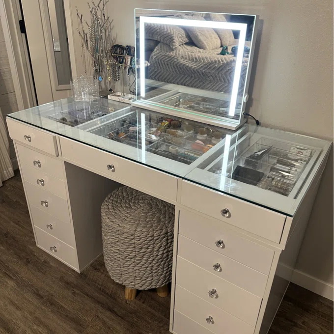 Mounted Hollywood Bathroom Mirror Electric Magnifying With Light 10