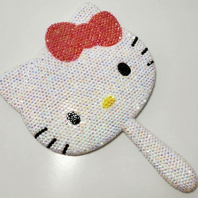 High Grade Shining Rhinestone Handhold Mirror for Girl Makeup in Morden Design Style 5