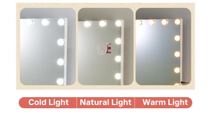 Square Illuminated Vanity Mirrors Rechargeable Makeup Mirror 9