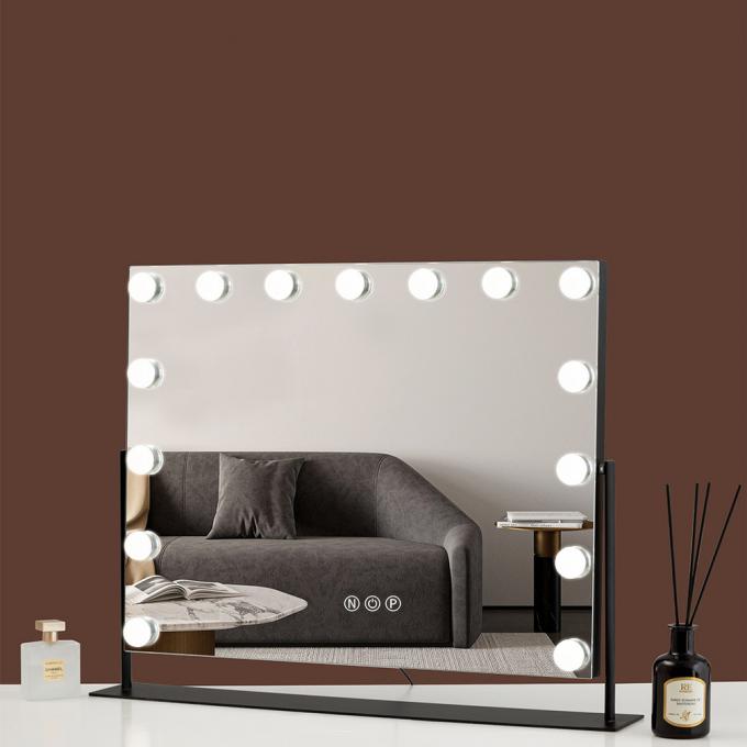 Square Illuminated Vanity Mirrors Rechargeable Makeup Mirror 11