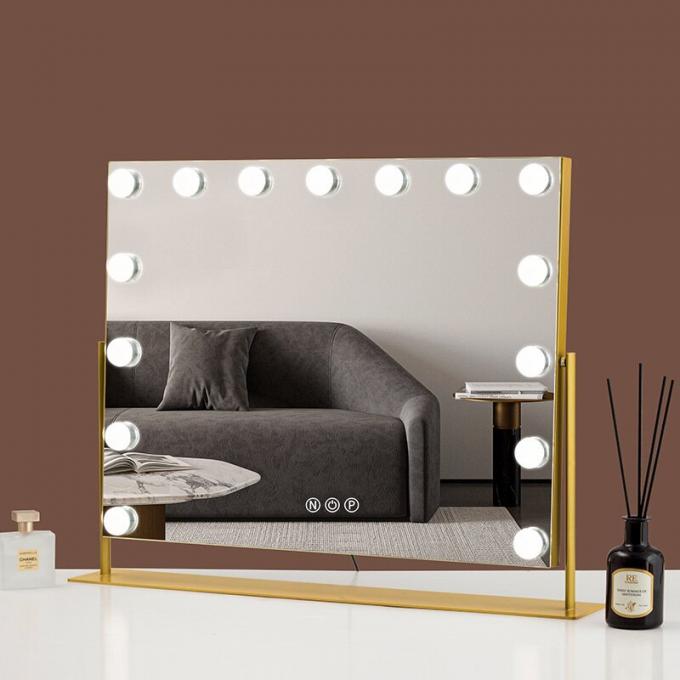 Square Illuminated Vanity Mirrors Rechargeable Makeup Mirror 10