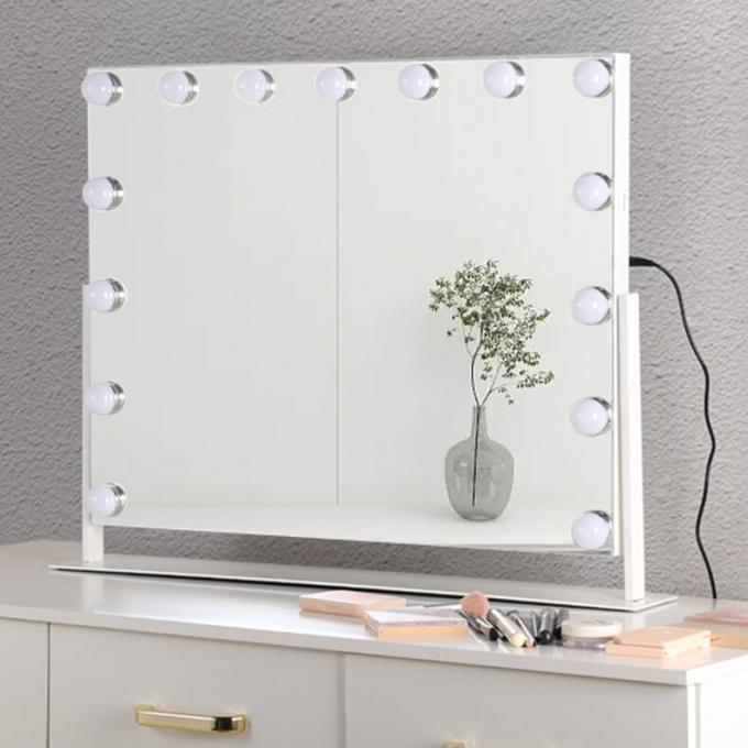 Square Illuminated Vanity Mirrors Rechargeable Makeup Mirror 14