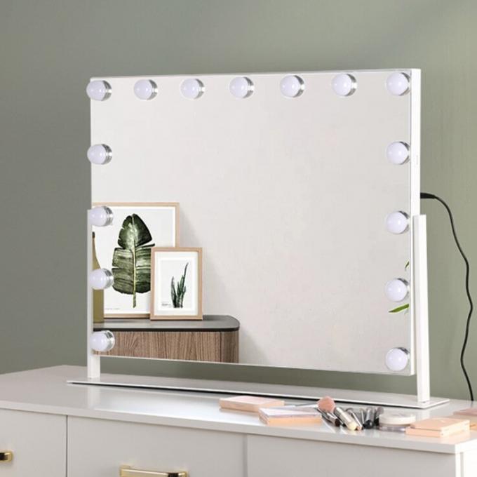 Square Illuminated Vanity Mirrors Rechargeable Makeup Mirror 13