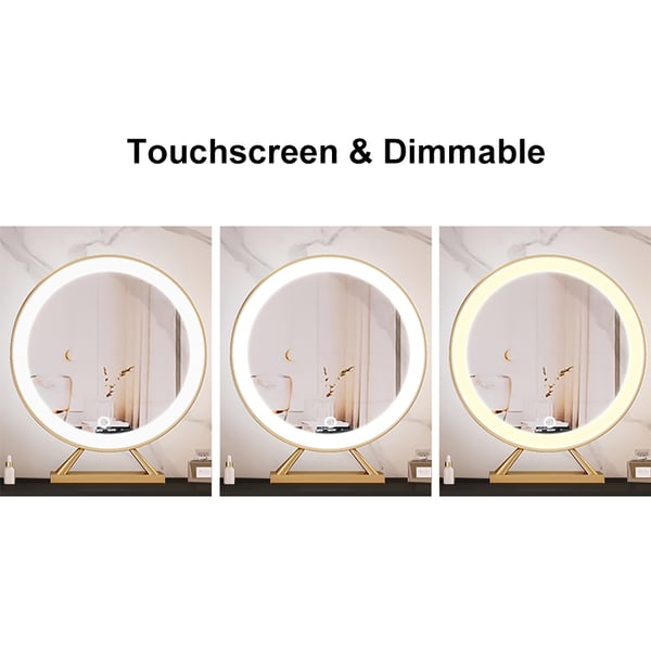 Bedroom Dressing Table Modern Dresser Desk with LED Mirror and MDF Panel Drawers 5