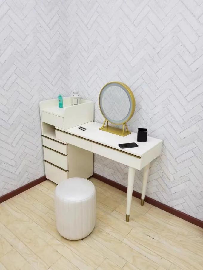 Bedroom Dressing Table Modern Dresser Desk with LED Mirror and MDF Panel Drawers 9