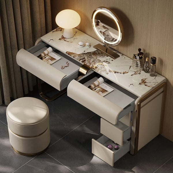 Dressing Table Makeup Mirror Set With Lights For Bedroom And Vanities Desk Drawers Furniture Designs 2