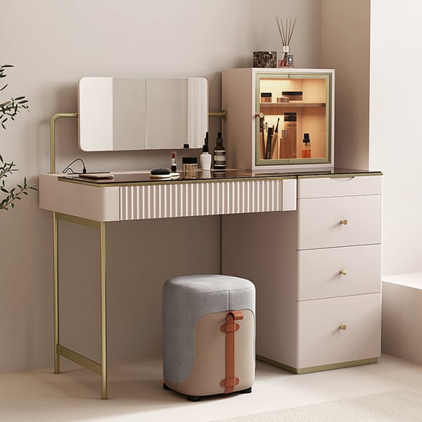 Modern Furniture Wood Vanity Dressing Table Makeup Mirror With Drawers 1