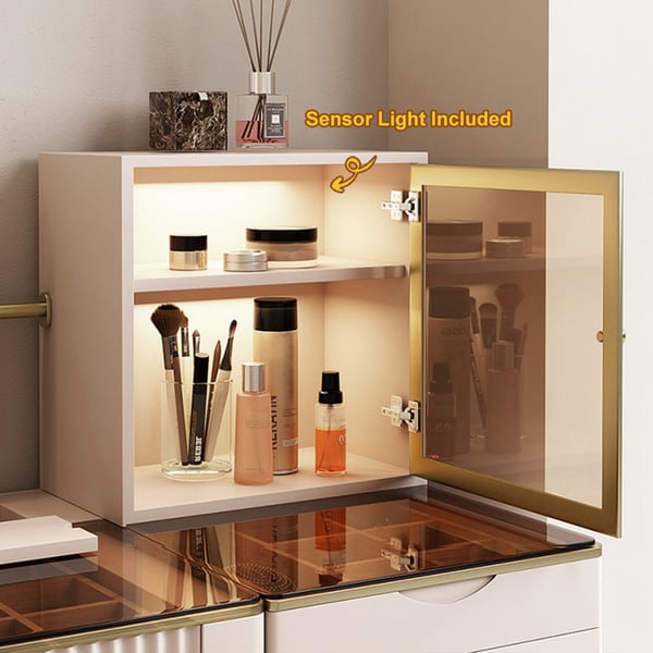 Modern Furniture Wood Vanity Dressing Table Makeup Mirror With Drawers 4