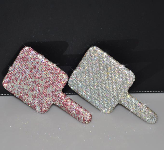 Rhinestone Heart Travel Portable Vanity Mirror Makeup Light Up For Makeup 8