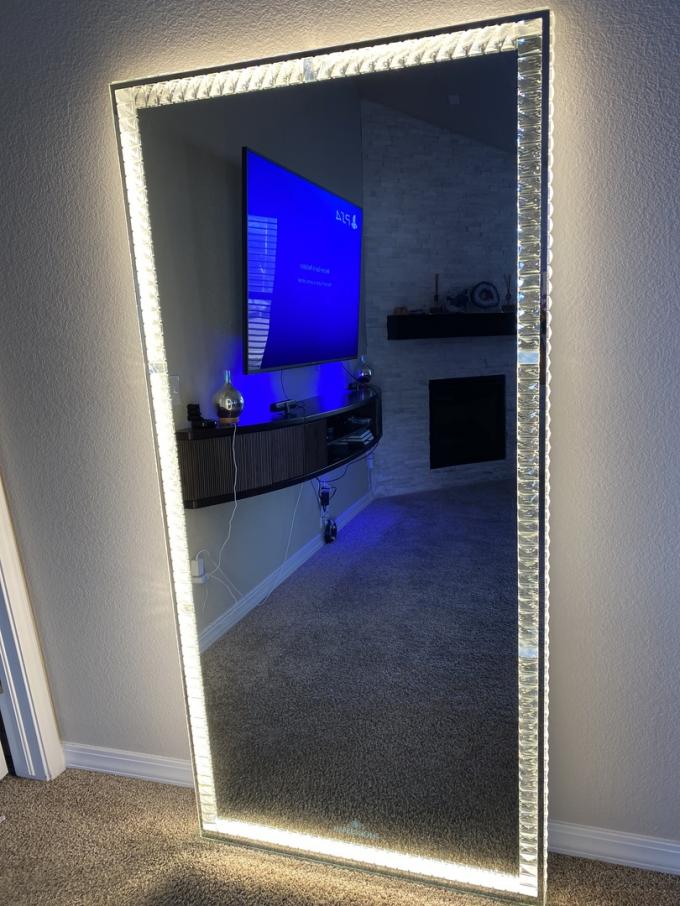 Led Light Up Full Length Floor Mirror For Bedroom Salon Vanity Crystals 4