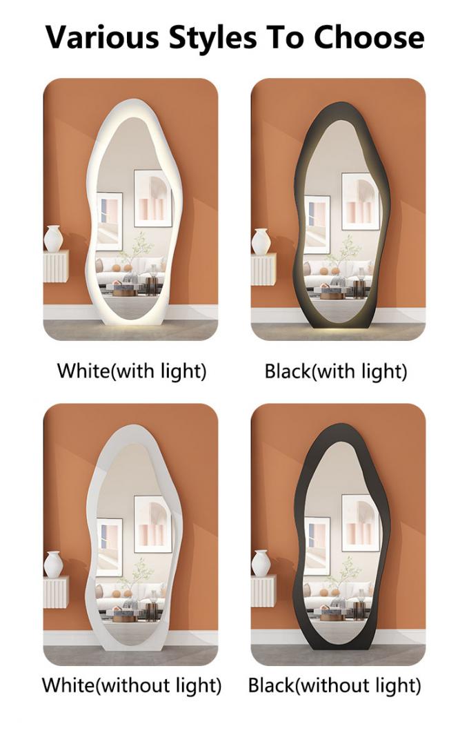 Floor Standing Large Arch Lighted Full Body Length Mirror with LED Lights in Silver 2