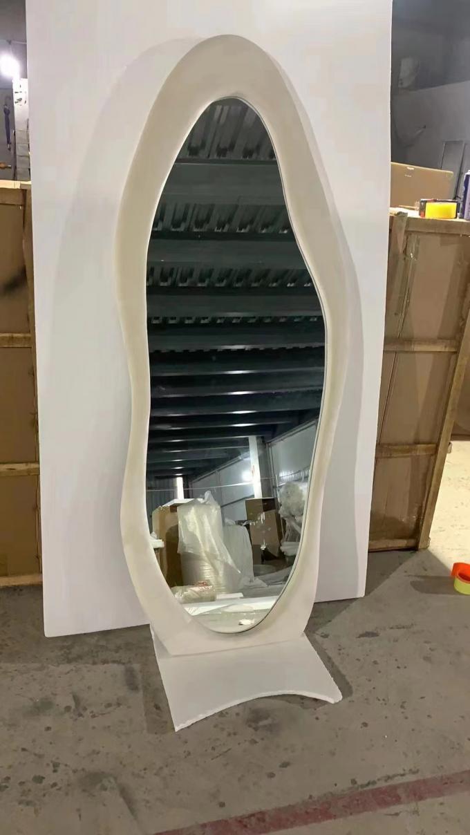 Floor Standing Large Arch Lighted Full Body Length Mirror with LED Lights in Silver 6