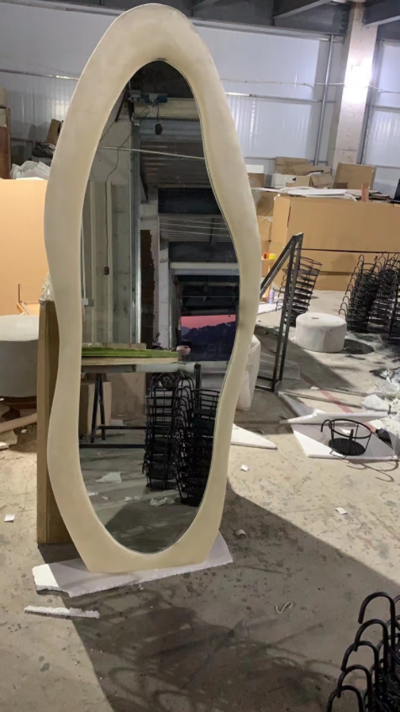 Floor Standing Large Arch Lighted Full Body Length Mirror with LED Lights in Silver 8