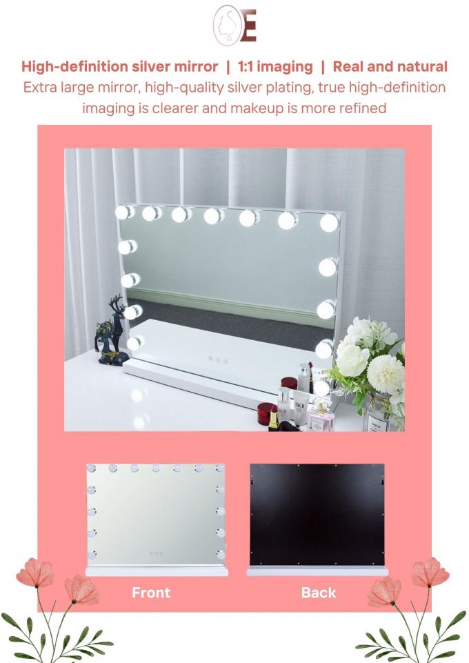 Large Hollywood Mirror And Lights 50x Magnifying For Home Makeup 4