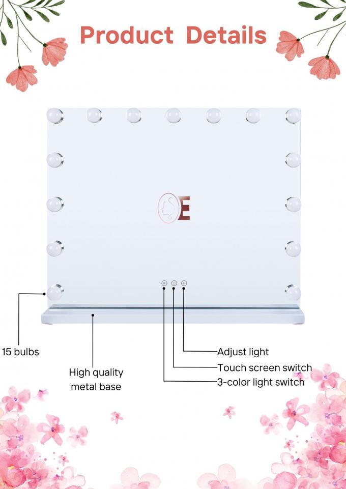Large Hollywood Mirror And Lights 50x Magnifying For Home Makeup 3