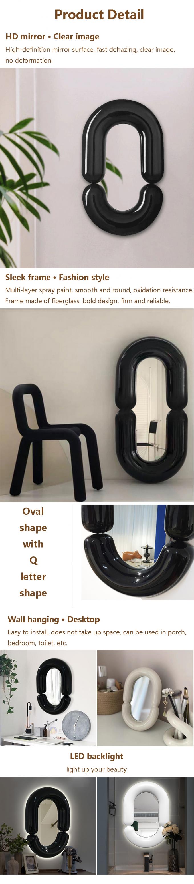 Oval Bathroom Led Wall Full Length Mirror Hanging Vanity Tall Mirror 1