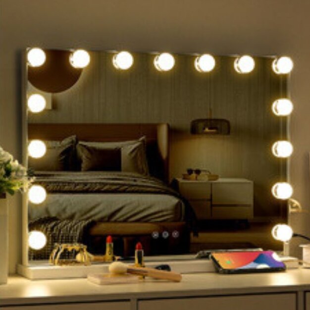 Large Hollywood Mirror And Lights 50x Magnifying For Home Makeup 14