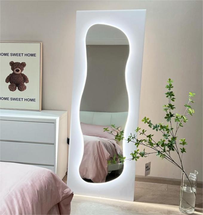 Asymmetrical Backlit Tall Lighted Mirror Floor Length Custom 8