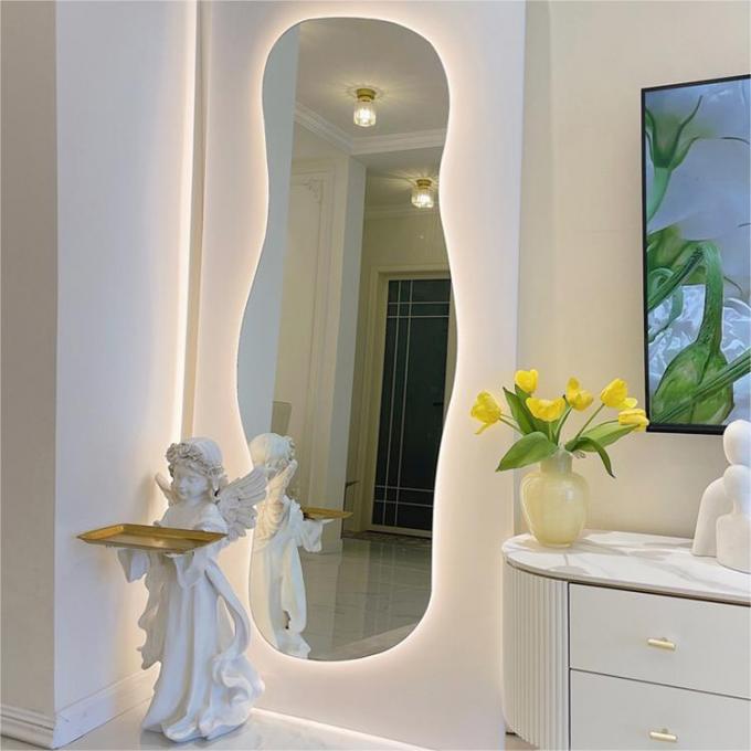 Asymmetrical Backlit Tall Lighted Mirror Floor Length Custom 9