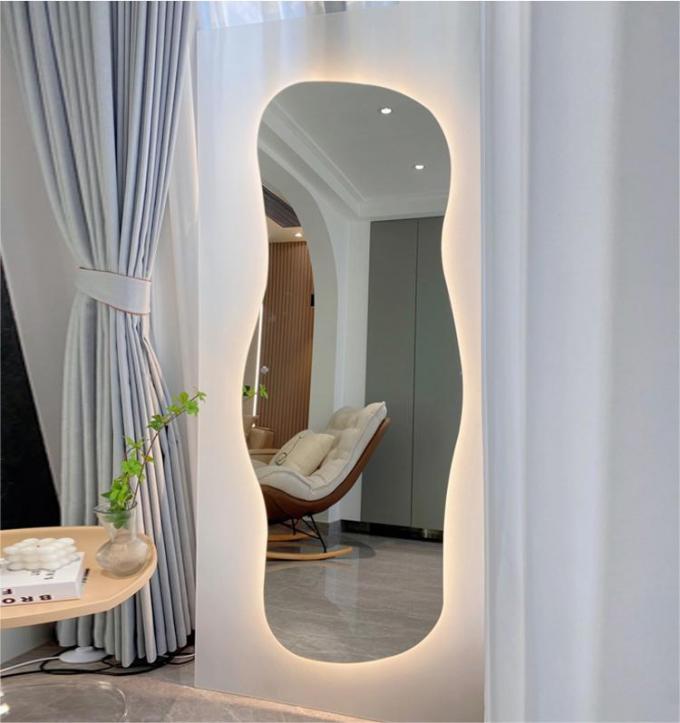 Asymmetrical Backlit Tall Lighted Mirror Floor Length Custom 7
