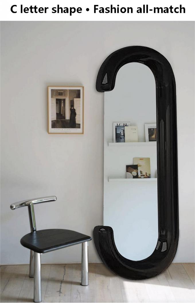 White Decorative Full Length Floor Led Mirror for Bathroom Decoration in Living Room 2