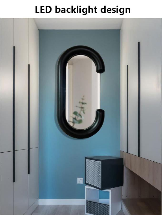 White Decorative Full Length Floor Led Mirror for Bathroom Decoration in Living Room 5