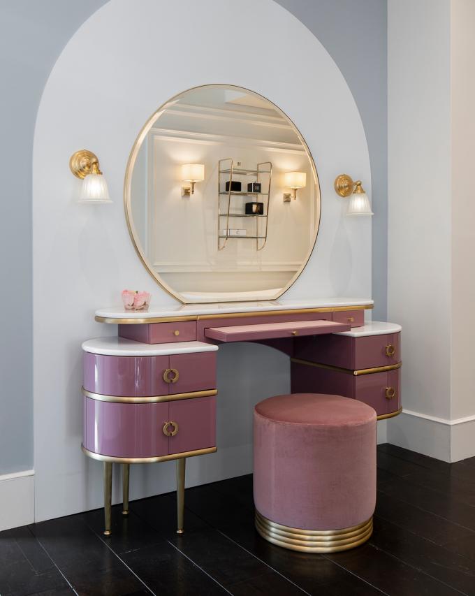 MDF Lighted Corner Vanity Set Standing Dressing Table 1