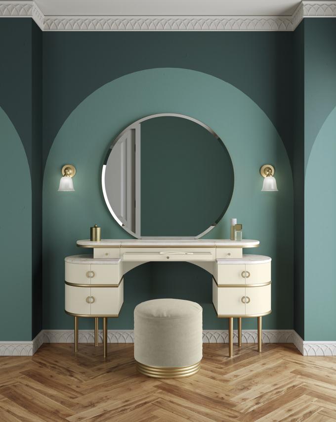 MDF Lighted Corner Vanity Set Standing Dressing Table 3