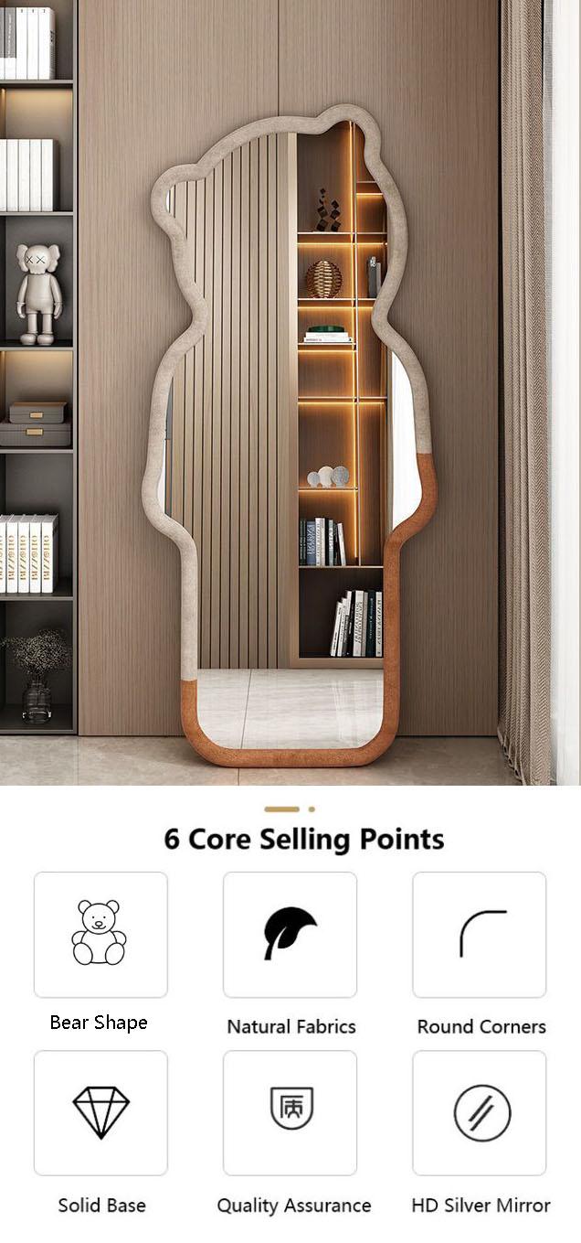 Salon Decorative Full Length Mirror 70 Inch Bedroom Hanging ODM 0