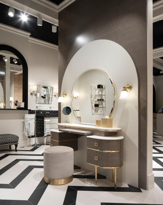 MDF Lighted Corner Vanity Set Standing Dressing Table 12