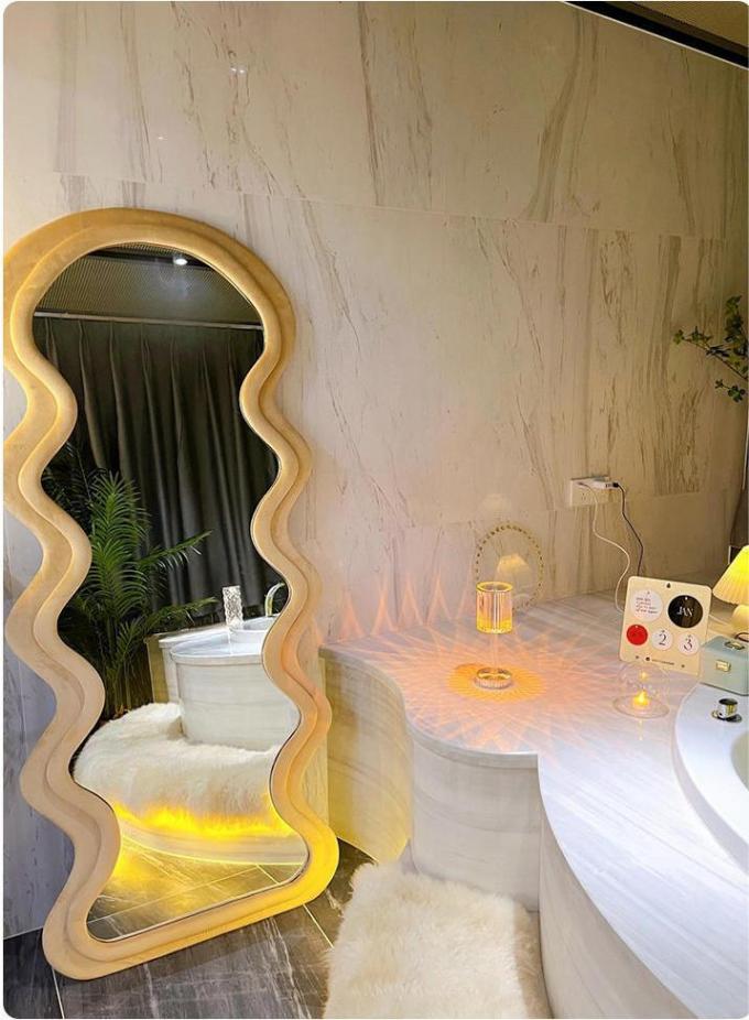 Vertical Large Wavy Floor Length Mirror Full Length 70 Inch 21