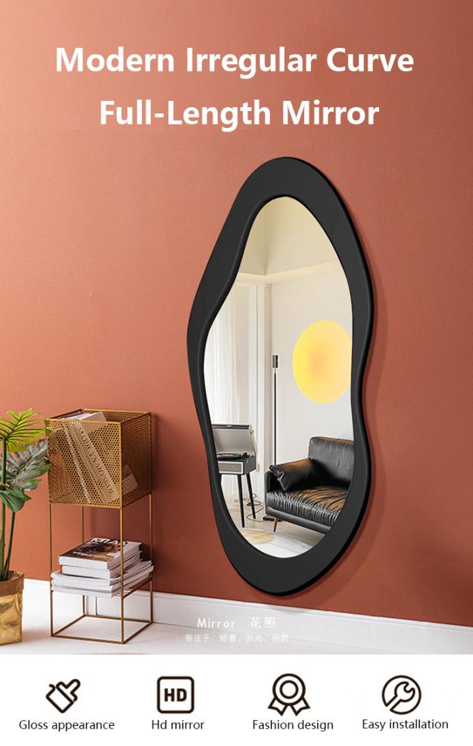 60x160cm Wooden Frame Freestanding Floor Mirror Black White 0
