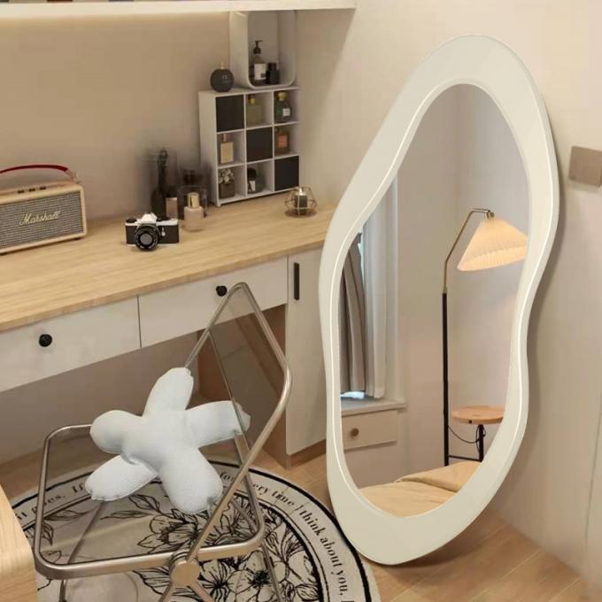 60x160cm Wooden Frame Freestanding Floor Mirror Black White 2