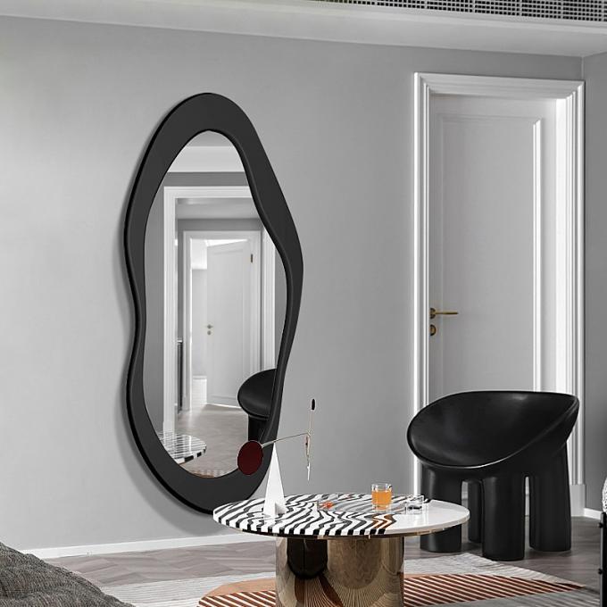 60x160cm Wooden Frame Freestanding Floor Mirror Black White 5