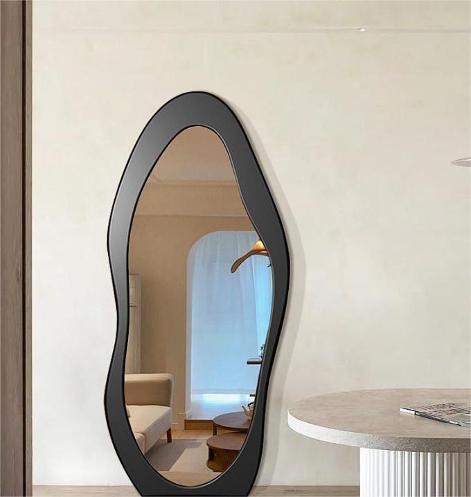 60x160cm Wooden Frame Freestanding Floor Mirror Black White 7