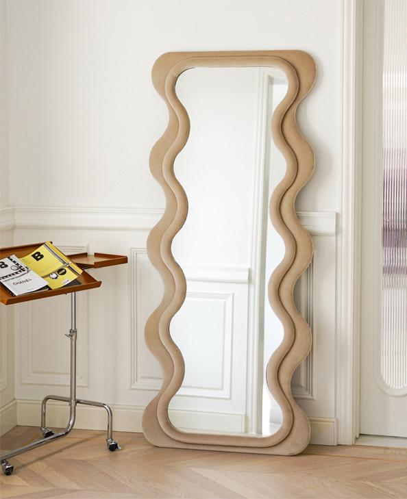 Vertical Large Wavy Floor Length Mirror Full Length 70 Inch 6