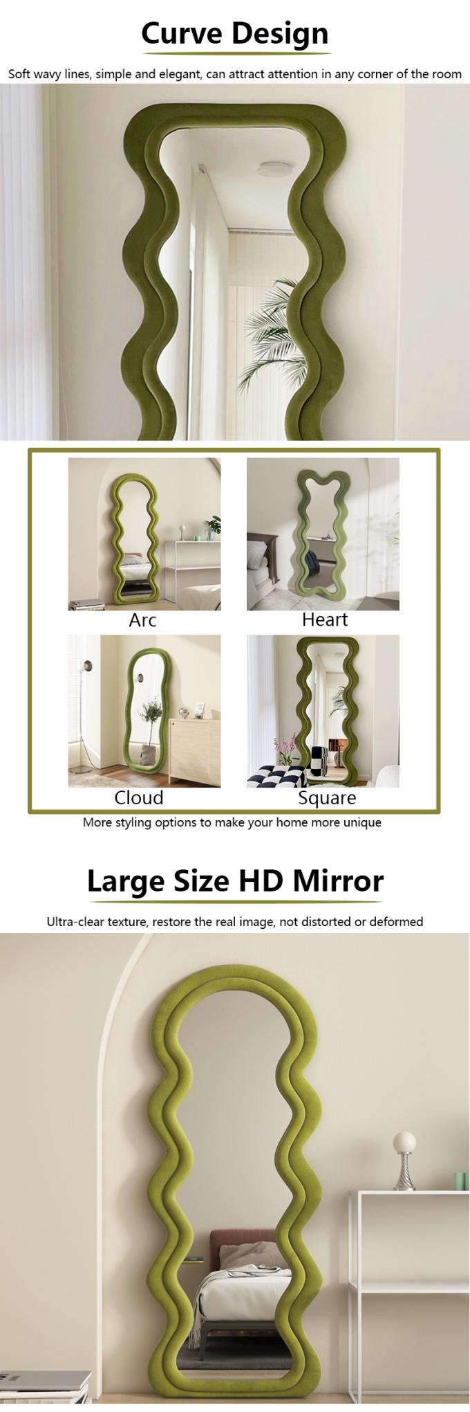 Vertical Large Wavy Floor Length Mirror Full Length 70 Inch 10