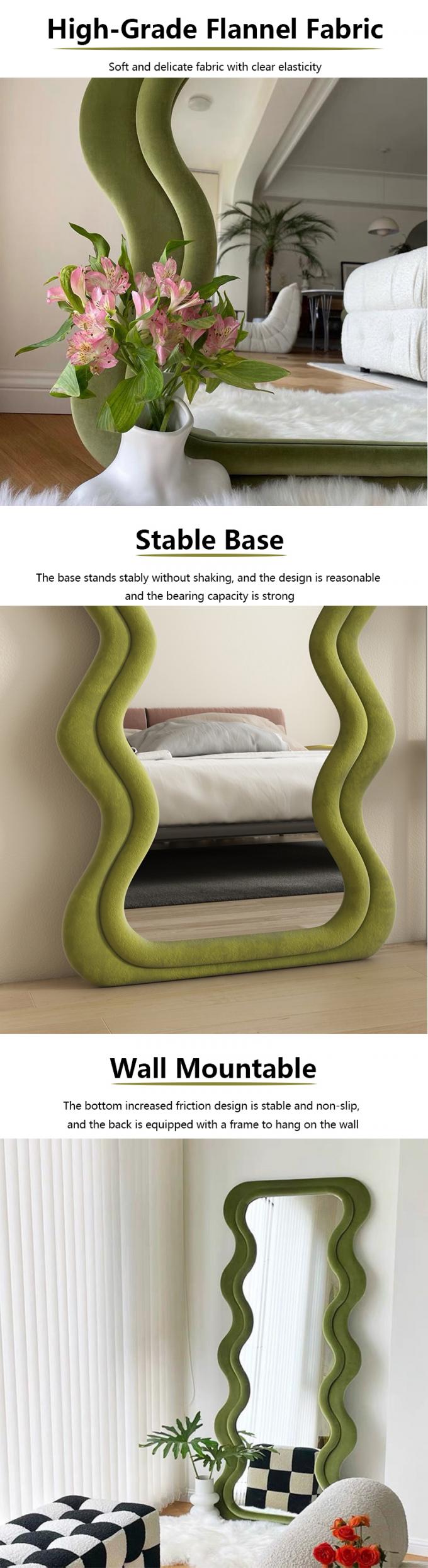 Vertical Large Wavy Floor Length Mirror Full Length 70 Inch 11