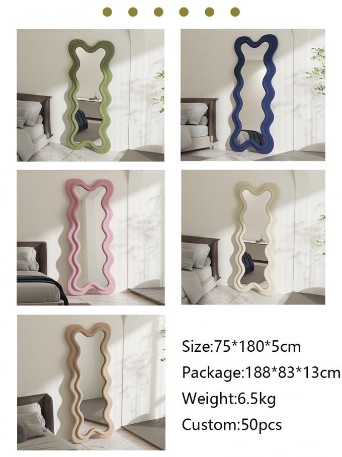 Vertical Large Wavy Floor Length Mirror Full Length 70 Inch 12