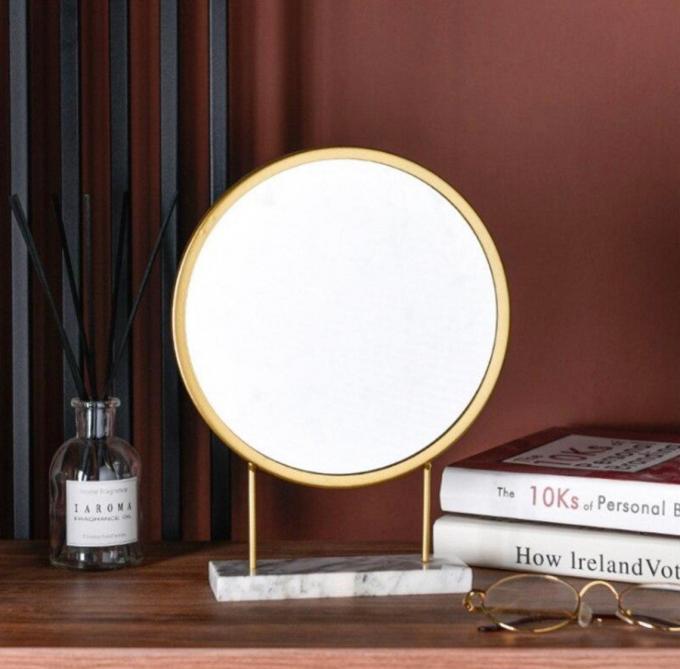 Round Pocket Magnifying Makeup Mirror For Vanity Table Custom 1