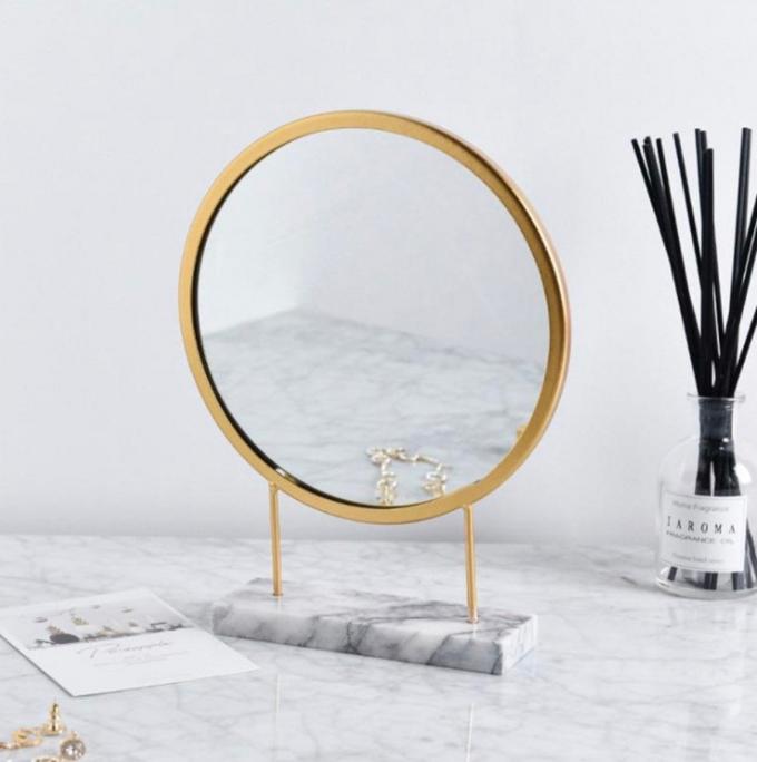 Round Pocket Magnifying Makeup Mirror For Vanity Table Custom 3