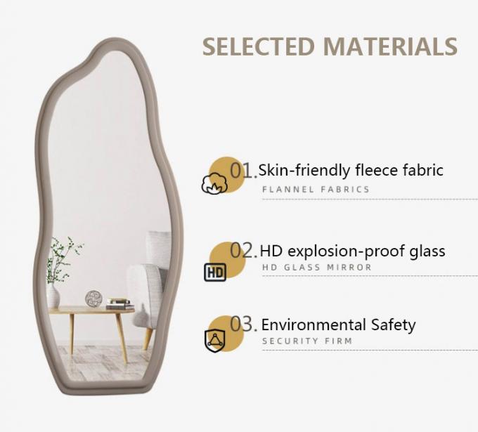 Makeup Flannelette Full Length Floor Mirror Curved Irregular Shape 1