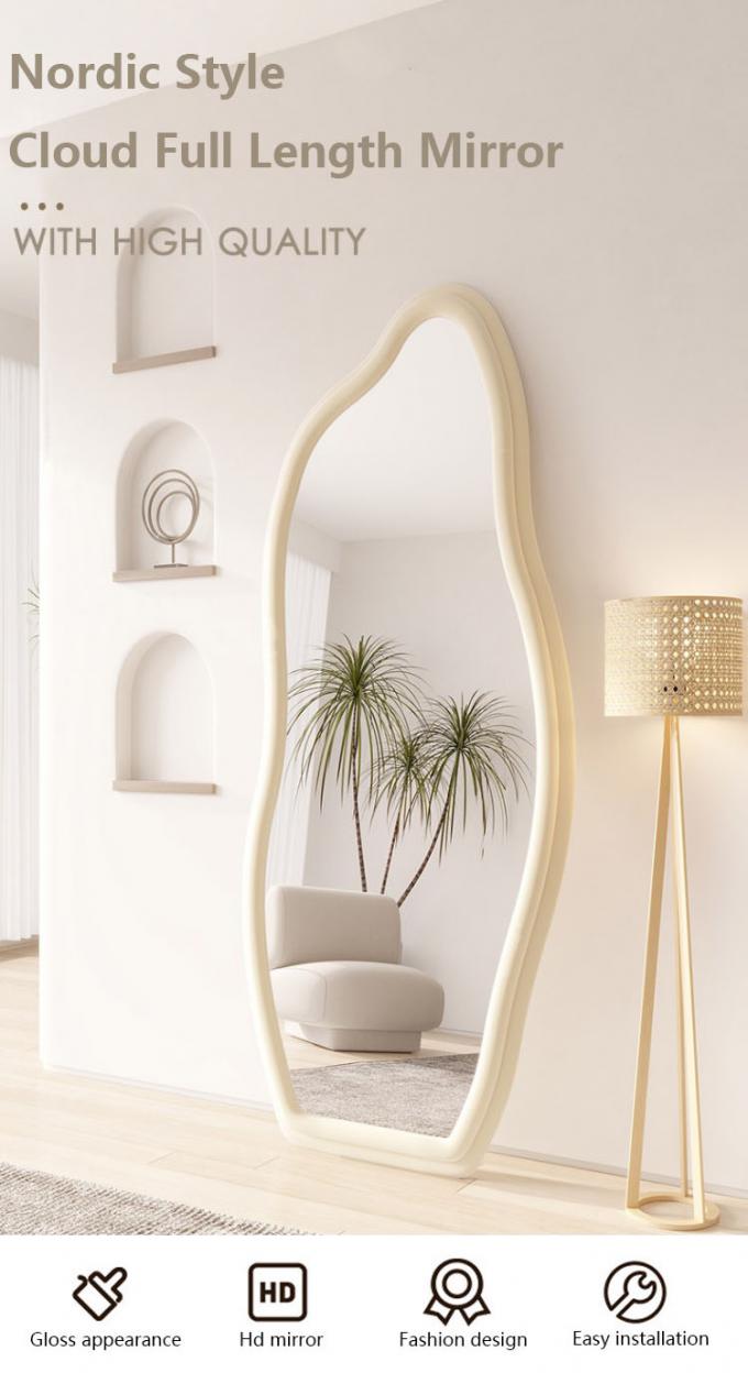Makeup Flannelette Full Length Floor Mirror Curved Irregular Shape 0