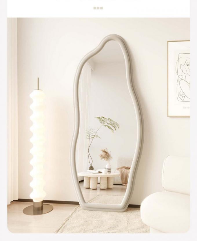 Makeup Flannelette Full Length Floor Mirror Curved Irregular Shape 3