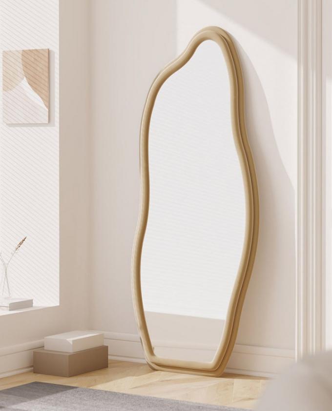 Makeup Flannelette Full Length Floor Mirror Curved Irregular Shape 4