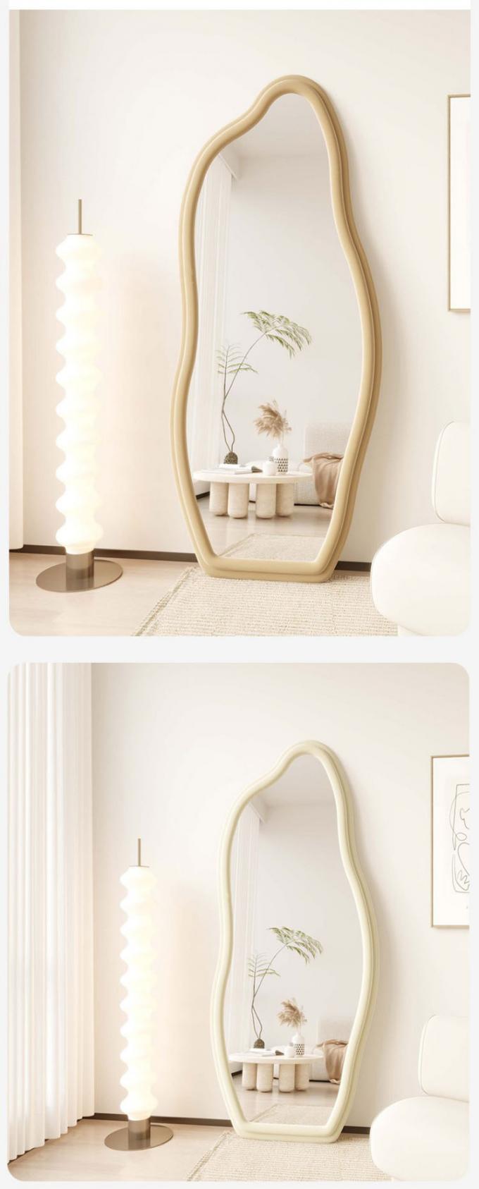 Makeup Flannelette Full Length Floor Mirror Curved Irregular Shape 6