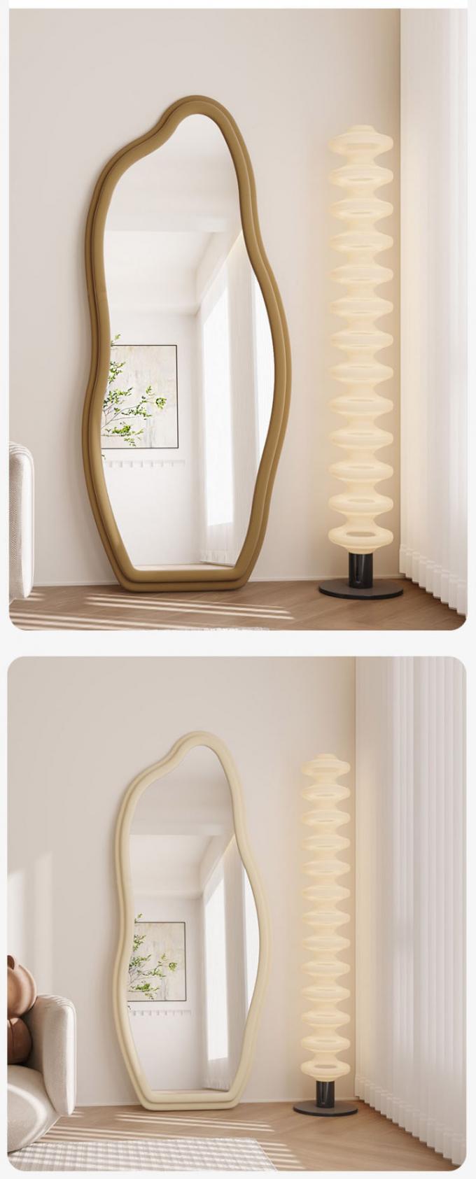 Makeup Flannelette Full Length Floor Mirror Curved Irregular Shape 7