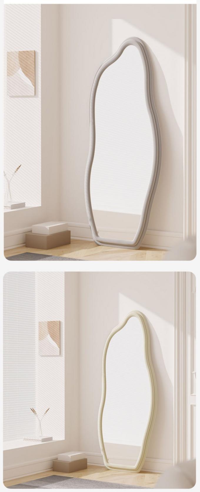 Makeup Flannelette Full Length Floor Mirror Curved Irregular Shape 5